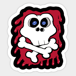 Kawaii skull and cross Bones Sticker